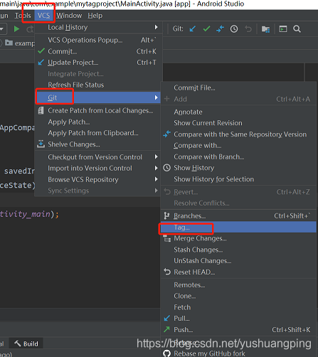 Android studio git創建與刪除標簽(Tag)的教程詳解