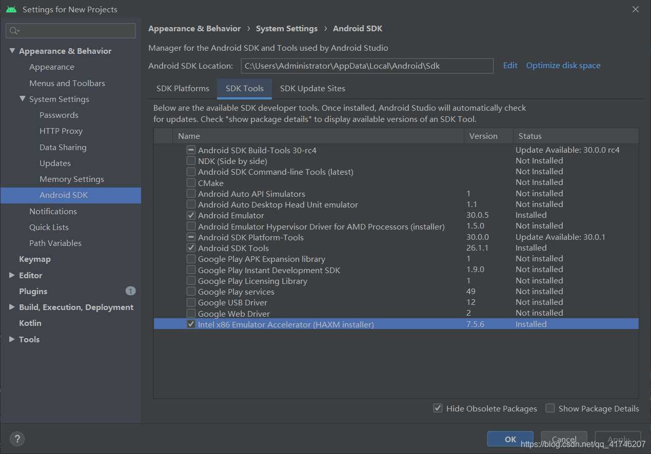 Android studio報錯:The emulator process for AVD (xxx) was killed