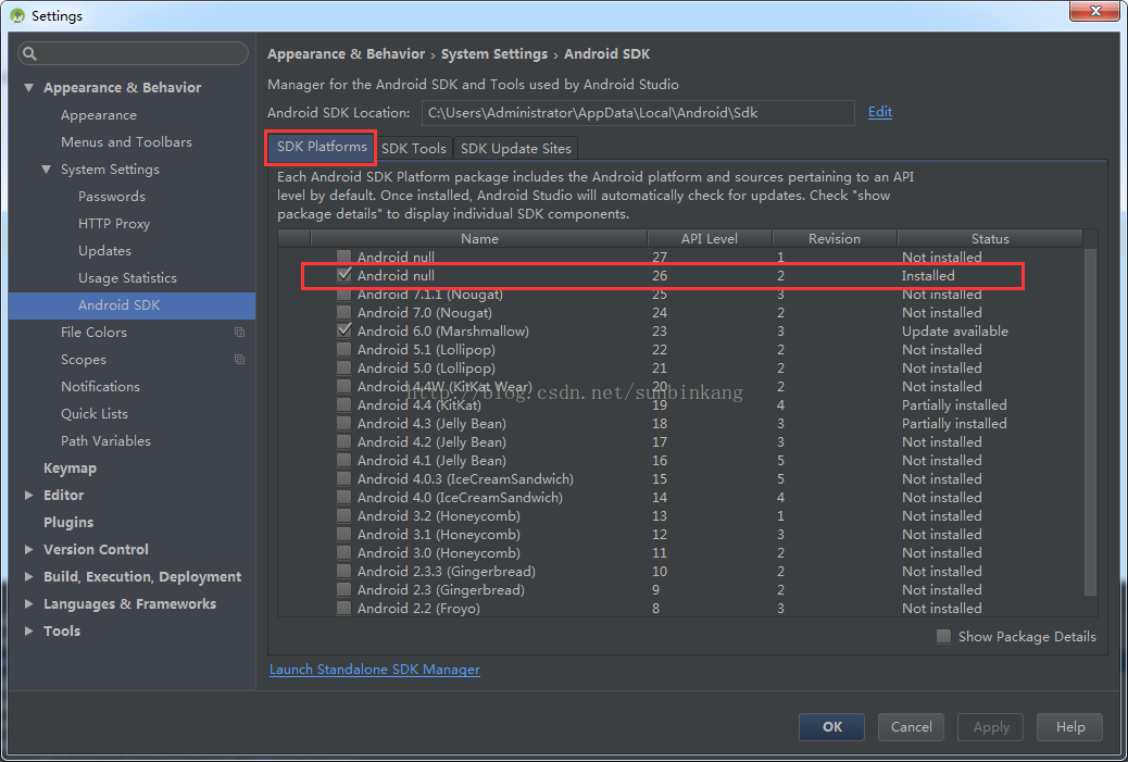 詳解如何在Android studio中更新sdk版本和build-tools版本