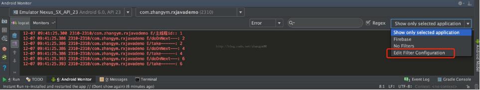 Android Studio添加日志過濾方式