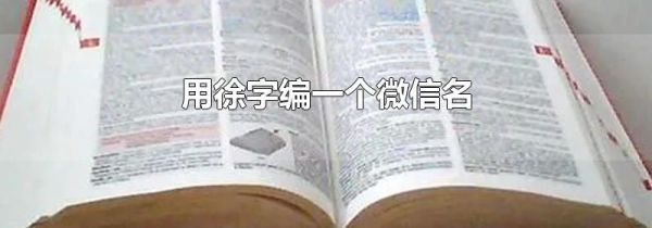 用徐字編一個微信名