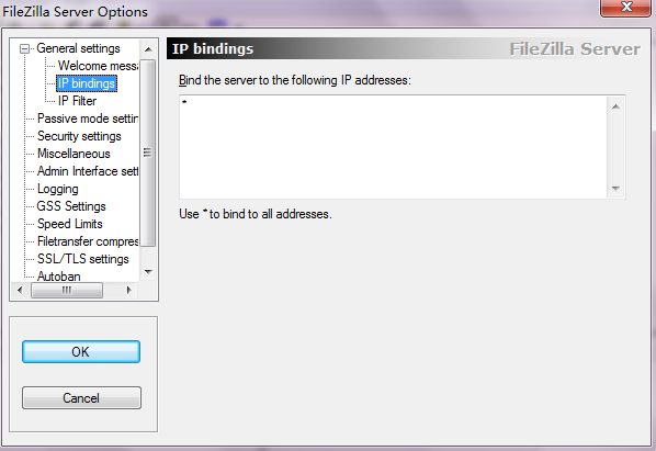 FileZilla Server配置綁定ip