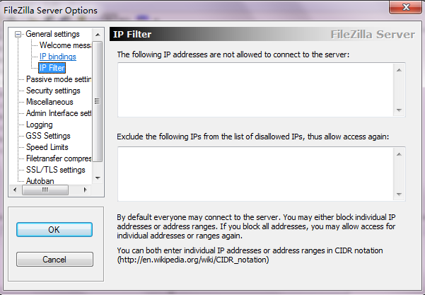 FileZilla Server配置過濾ip