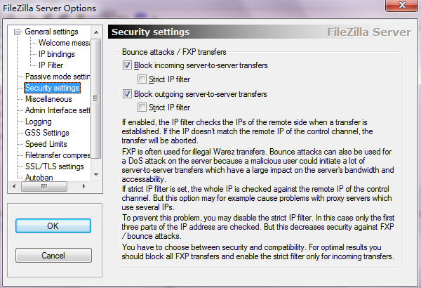 FileZilla Server安全設(shè)置