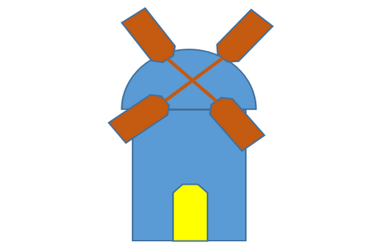 WPS繪畫出簡筆畫效果風車磨坊具體操作流程