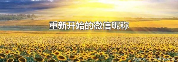 重新開始的微信昵稱