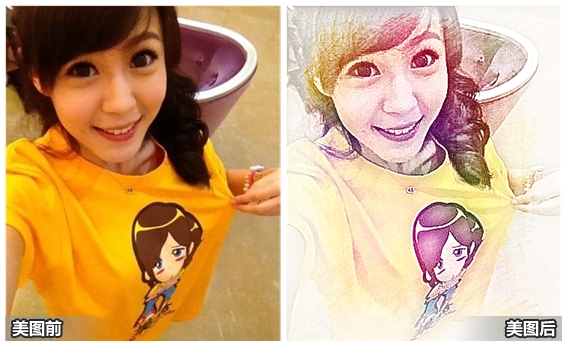 美圖秀秀怎么畫彩色鉛筆肖像畫？