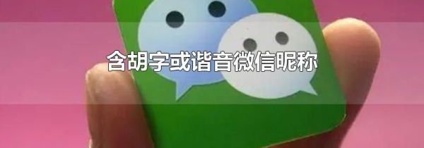 含胡字或諧音微信昵稱