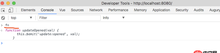 javascript - 如何在瀏覽器如chrome中審查元素時查看某個元素綁定的Vue方法?