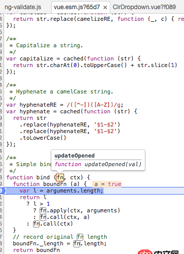javascript - 如何在瀏覽器如chrome中審查元素時查看某個元素綁定的Vue方法?