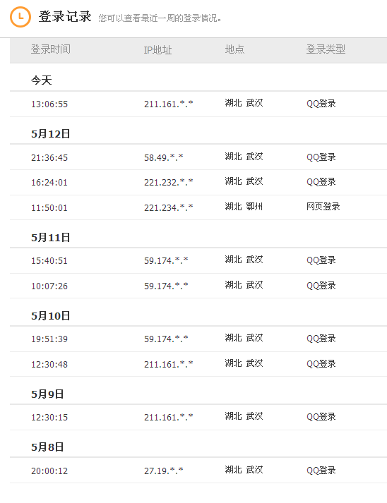 qq登陸地點查詢地址 最近一周qq登陸地點IP查詢