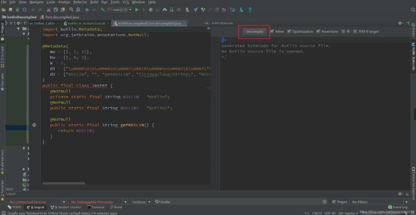 使用Android studio查看Kotlin的字節碼教程