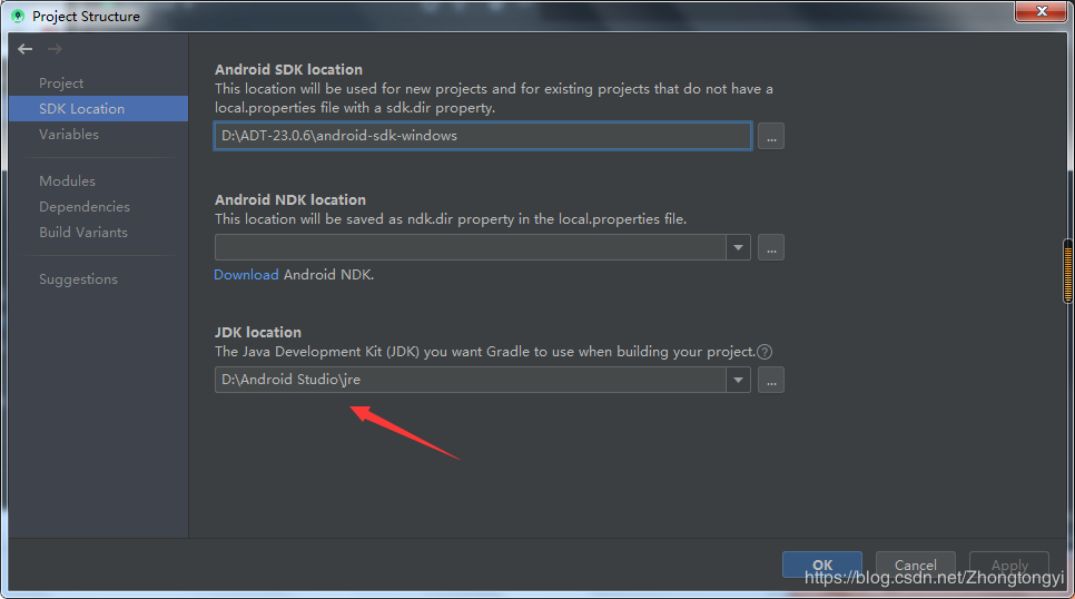 Android Studio和Gradle使用不同位置JDK的問題解決