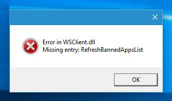 Windows10出現WSClient.dll錯誤窗口的應對方案
