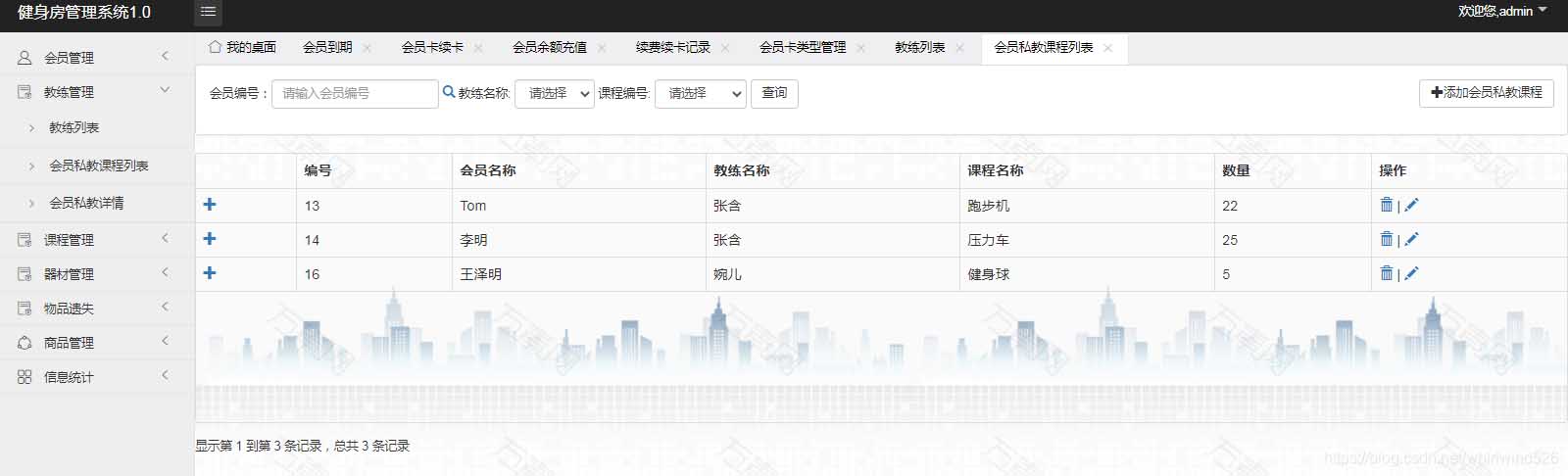 使用Springboot實現健身房管理系統
