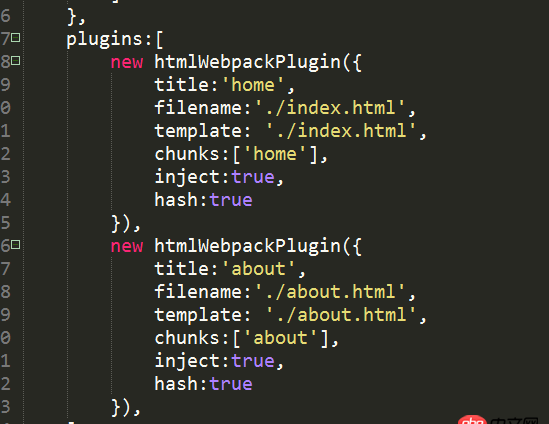 javascript - webpack 多入口文件生成HTML文件;