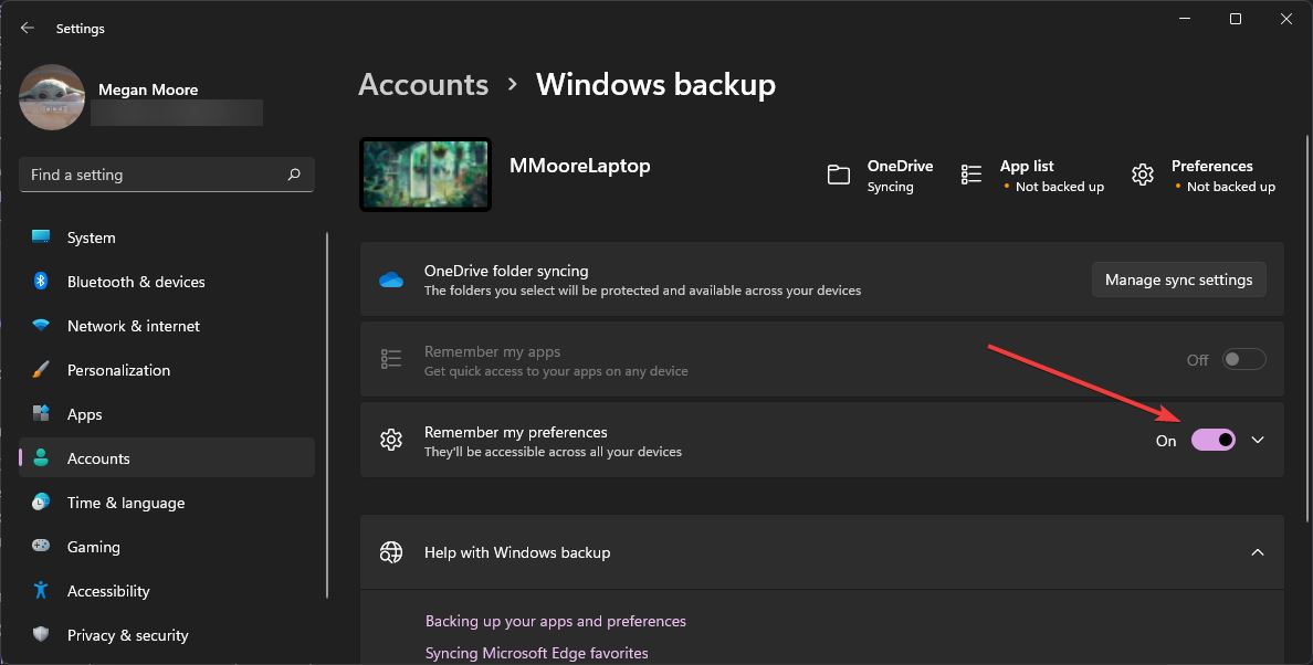 Windows11打開設備同步備份功能技巧分享