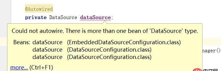 java - 就配置了一個數據源，為什么提示 there is more than one bean of "DataSource" type