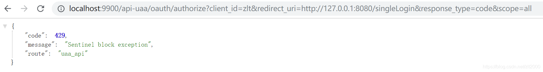 spring cloud zuul 與 sentinel的結合使用操作
