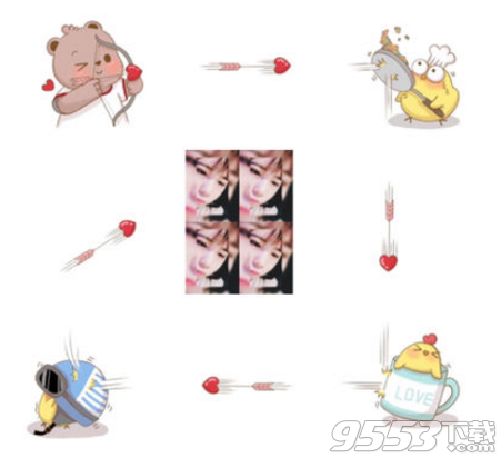 抖音七夕九宮格丘比特射愛心表白圖片怎么弄 七夕九宮格射愛心圖片制作方法