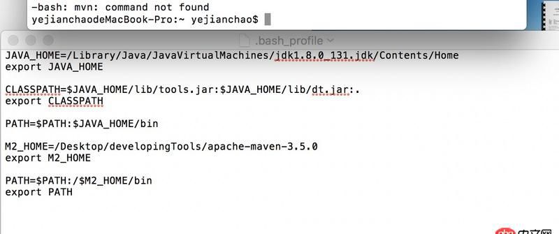 java - macbook安裝maven失敗，-bash: mvn: command not found