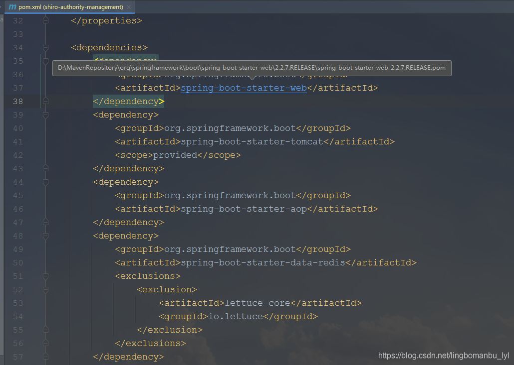 關于idea引入spring boot <parent></parent>父依賴標紅問題