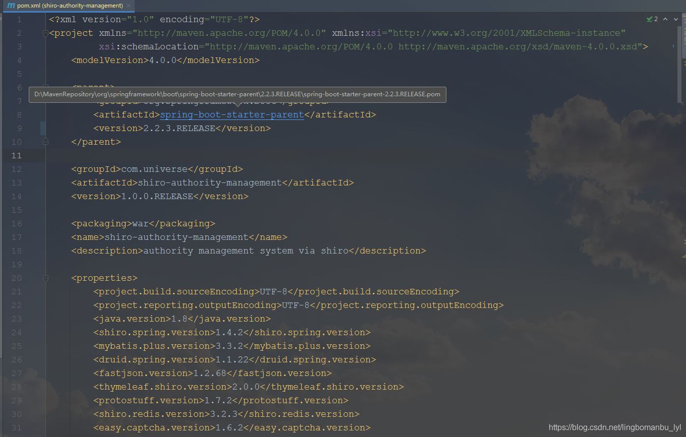 關于idea引入spring boot <parent></parent>父依賴標紅問題