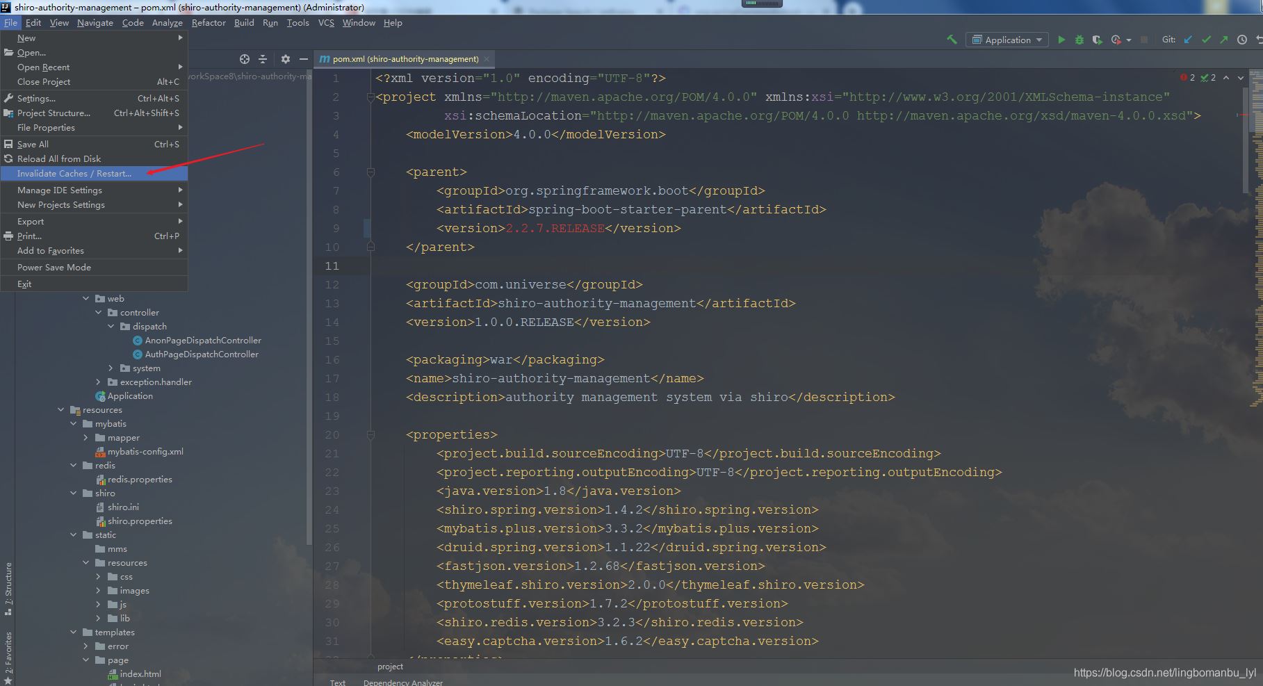 關于idea引入spring boot <parent></parent>父依賴標紅問題