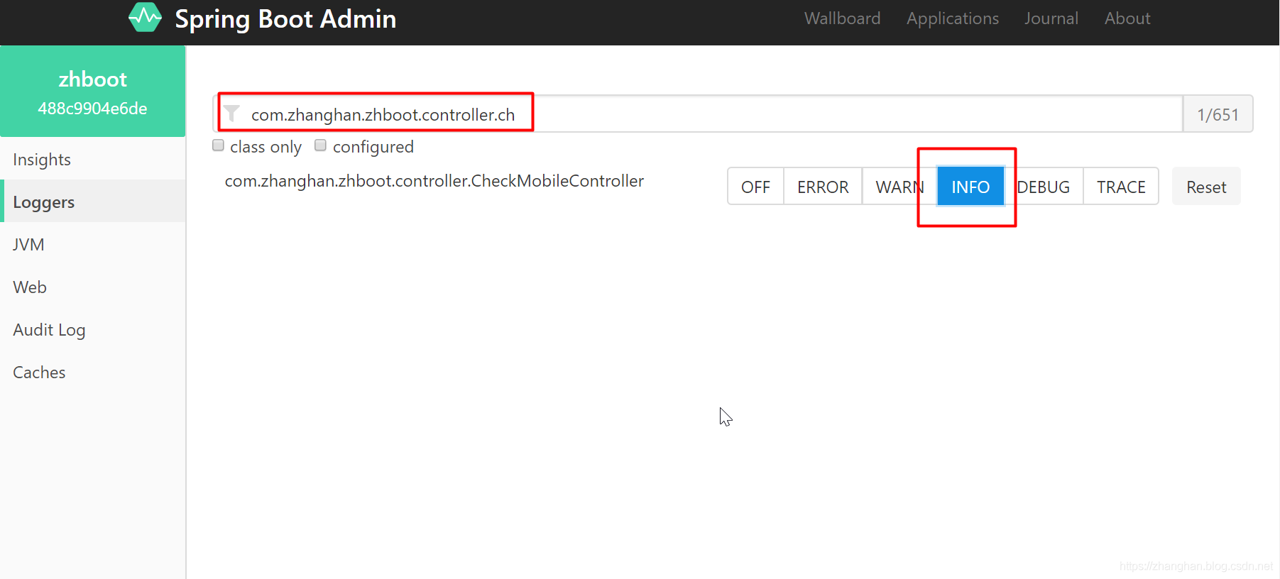 Spring Boot Admin 動(dòng)態(tài)修改日志級(jí)別的方法步驟