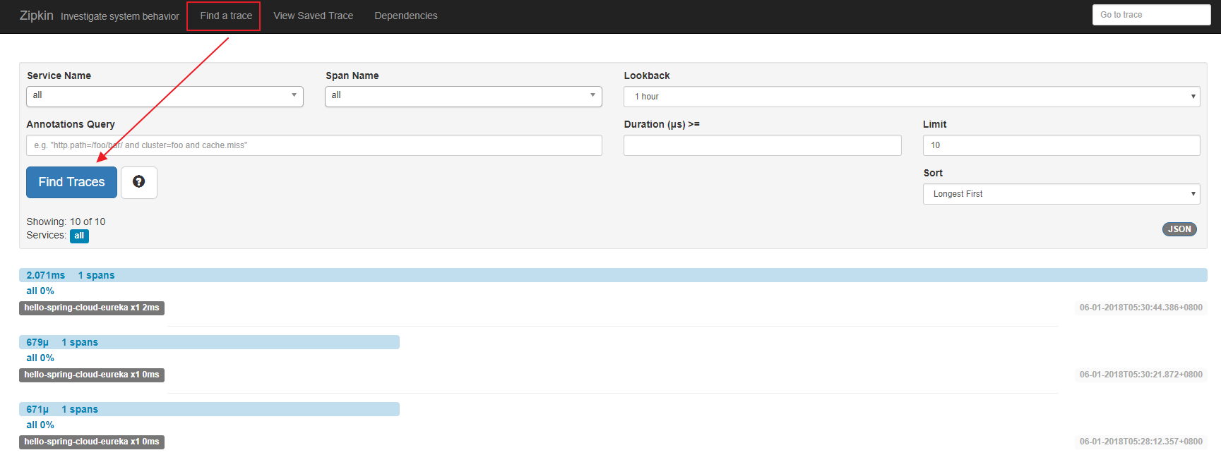Spring Cloud Zipkin服務端追蹤服務