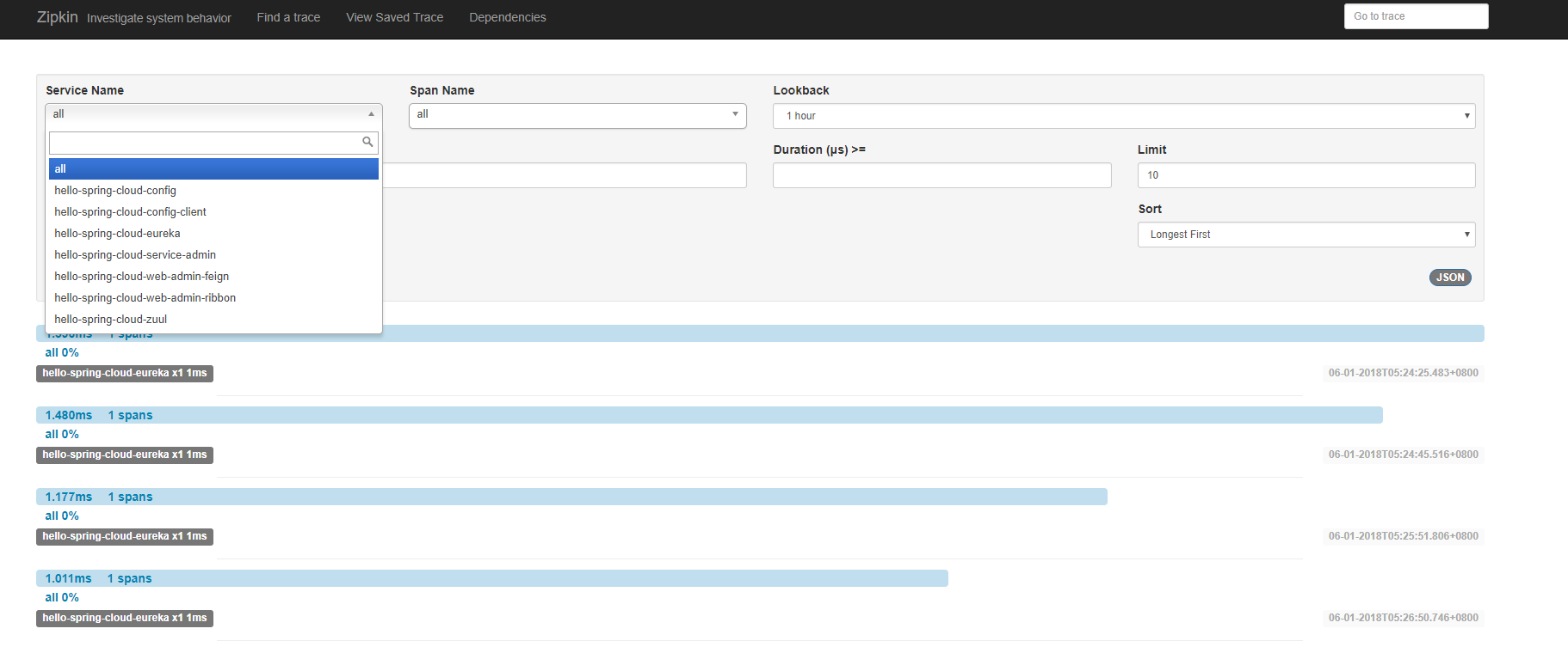 Spring Cloud Zipkin服務端追蹤服務