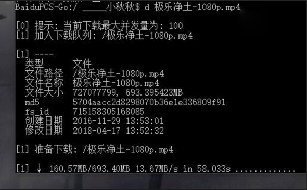 使用CMD命令行滿速下載百度云!