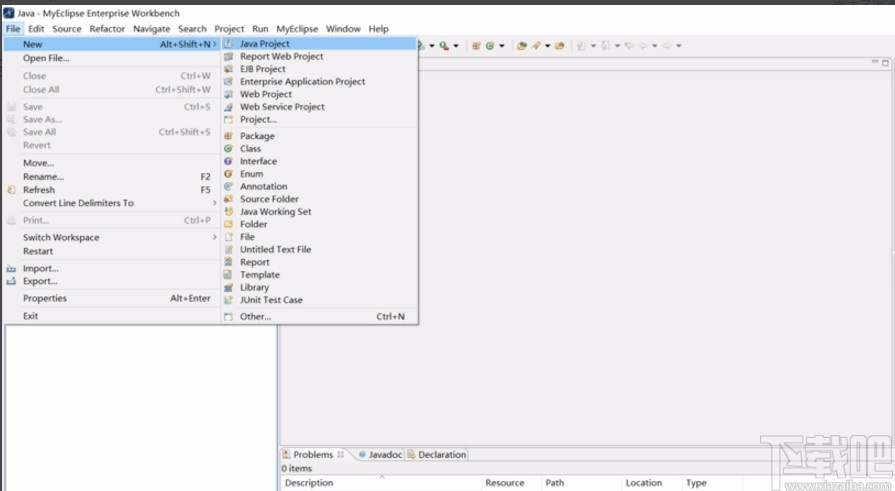 myeclipse創建java項目的方法