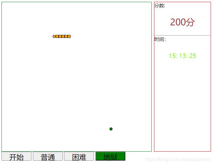 原生js實現簡單貪吃蛇小游戲