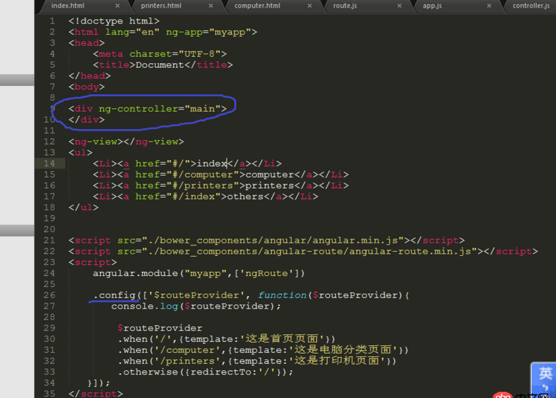 angular.js - 網上都查不到，angularjs中，如果index.html中設置了控制器還能設置路由嗎？