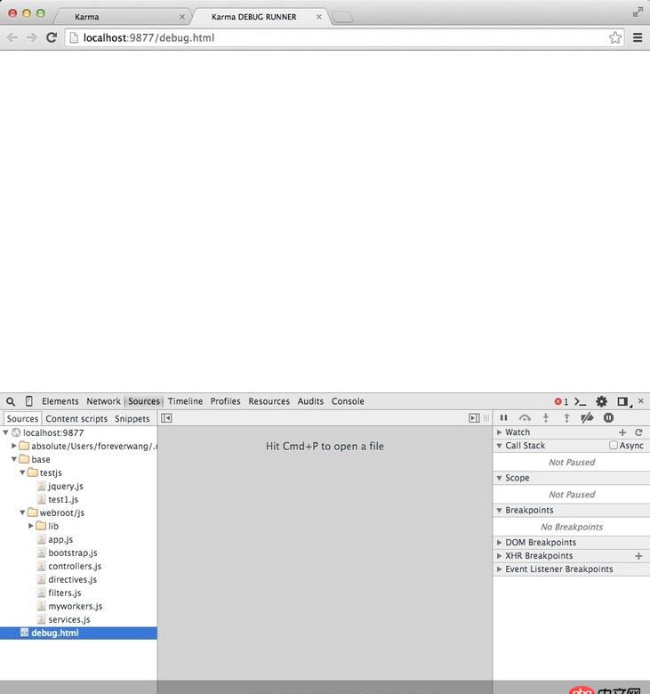 angular.js - angular 指令中包含webworker  在單元測試中一直報找不到worker 文件錯誤 如何解決？