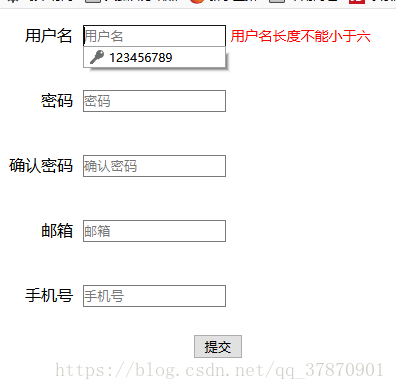 js實現表單校驗功能
