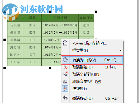 Coreldraw插入EXCEL表格以及轉曲的方法