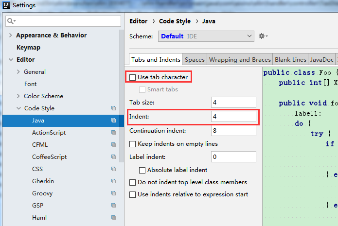 IDEA中設置Tab健為4個空格的方法