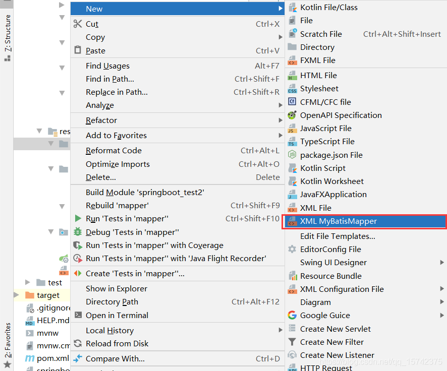 IDEA 項目創(chuàng)建Mapper的xml文件的方法