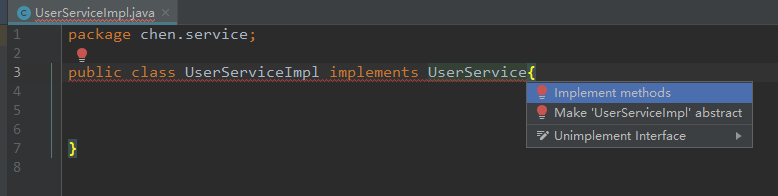 idea實現(xiàn)類快捷生成接口方法示例