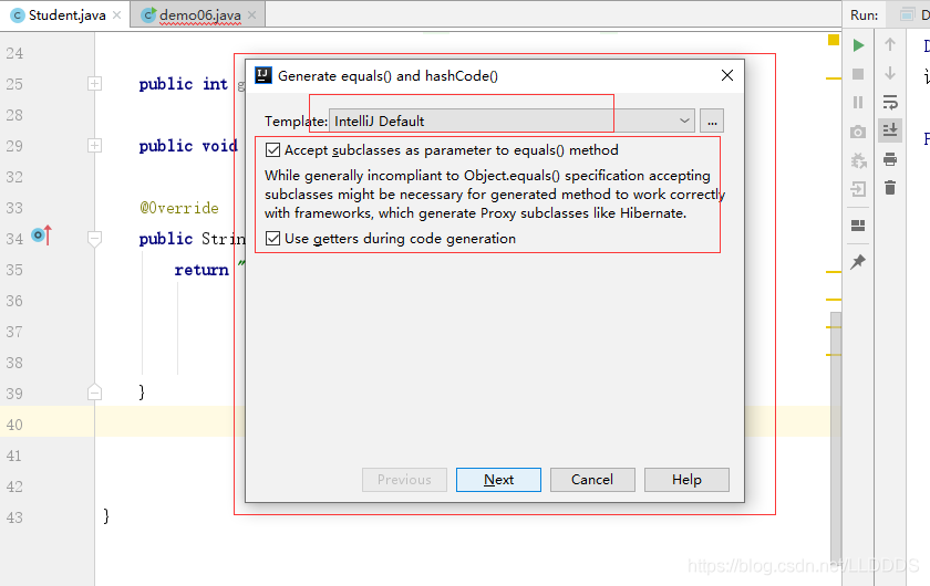 如何在IDEA中對 hashCode()和 equals() 利用快捷鍵快速進行方法重寫