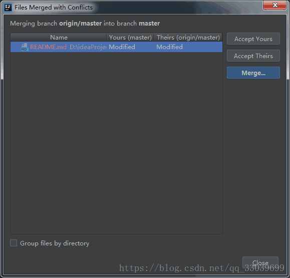 IDEA中解決 git pull 沖突的方法