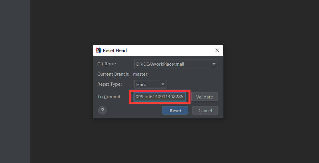 IDEA通過git回滾到某個提交節點或某個版本的操作方法