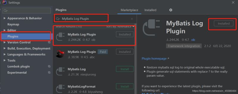 在IDEA中安裝MyBatis Log Plugin插件,執(zhí)行mybatis的sql語(yǔ)句(推薦)