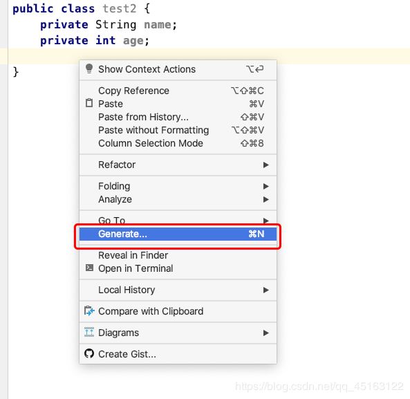 IntelliJ IDEA快速創(chuàng)建getter和setter方法