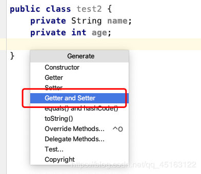 IntelliJ IDEA快速創(chuàng)建getter和setter方法