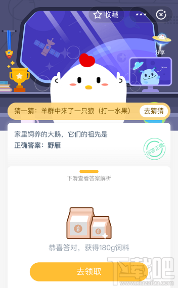 支付寶螞蟻莊園5月15日答案 家里飼養(yǎng)的大鵝它們的祖先是