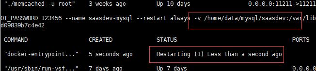 docker run -v 掛載數據卷異常,容器狀態一直是restarting的解決