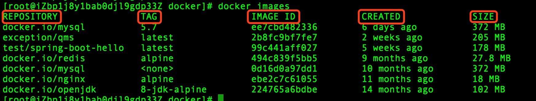 Docker 查看鏡像信息的方法